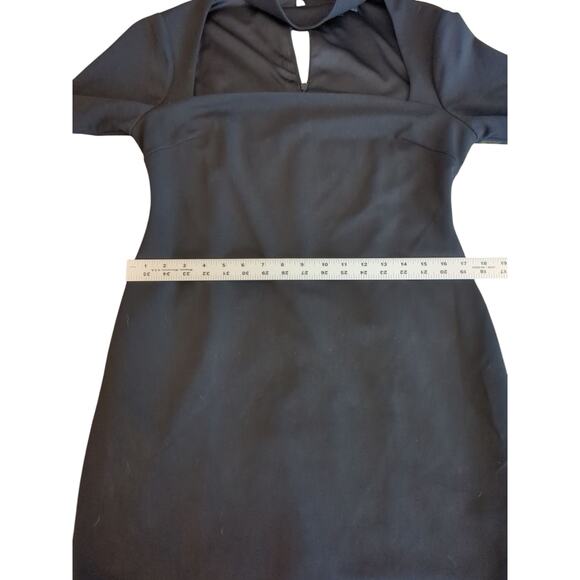 Lulu's Long Sleeve Bodycon Black Dress Mini Cut Out Dress XL - Picture 5 of 9